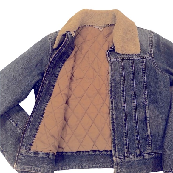 Mavi Jean Jacket, vintage Cassidy lined w/ detachable sherpa collar, L - Picture 4 of 14